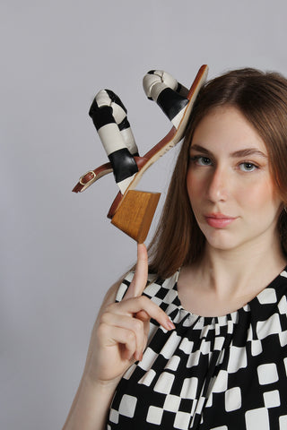 Sandália Firenze Preto, Off white e Marrom PRÉ-VENDA