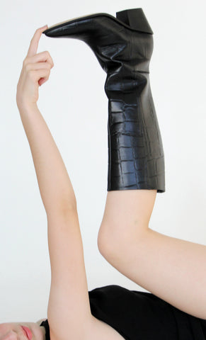 Bota Blair em Maxi Croco Preto