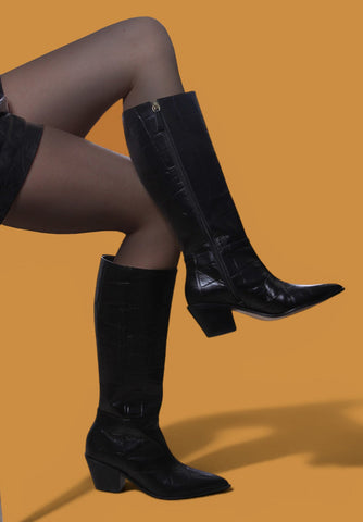 Bota Blair em Maxi Croco Preto