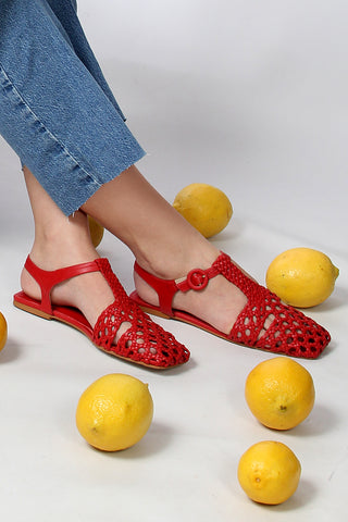 Sandália Fisherman Puglia Tressê Vermelho PRÉ-VENDA