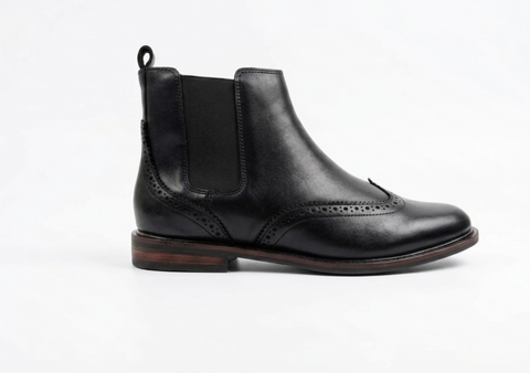 Bota Chelsea Camille em couro preto