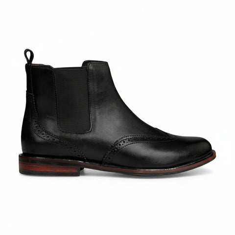 Bota Chelsea Camille em couro preto