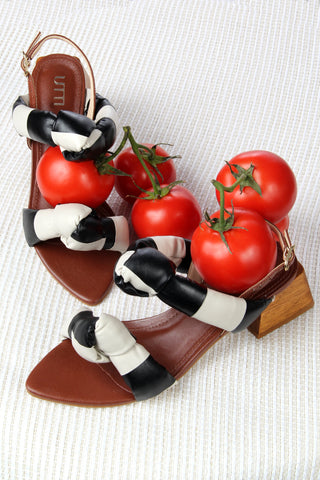 Sandália Firenze Preto, Off white e Marrom PRÉ-VENDA