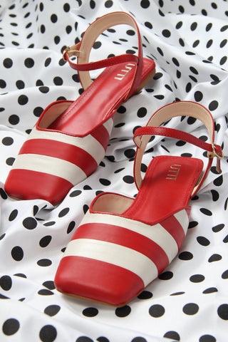 Sapatilha Bicolor Caramella Vermelho e Off white