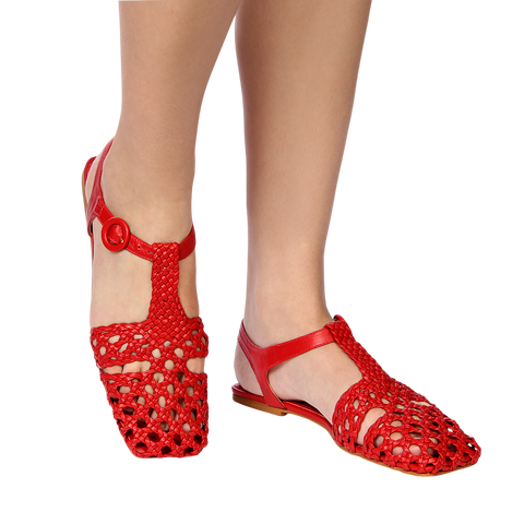 Sandália Fisherman Puglia Tressê Vermelho