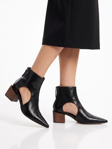 Bota Milano - Ankle Boot em Couro Preto
