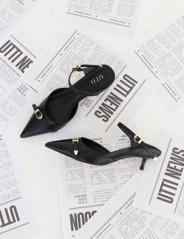 Mule Sacarlett em Couro Maxi Croco Preto