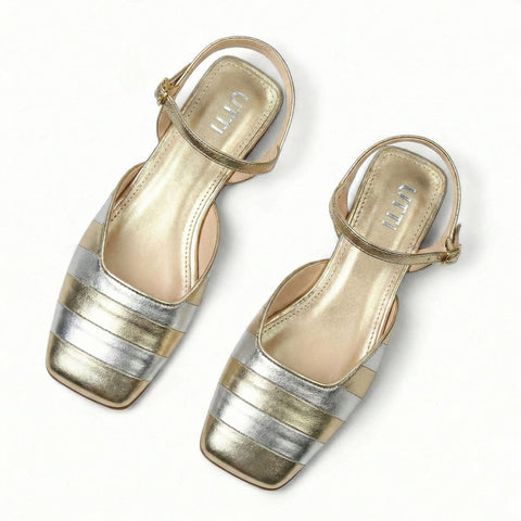 Sapatilha Bicolor Caramella Dourado e Prateado