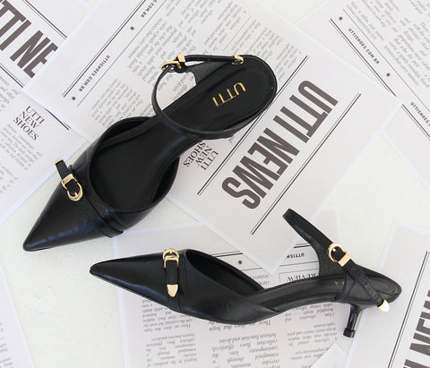 Mule Sacarlett em Couro Maxi Croco Preto